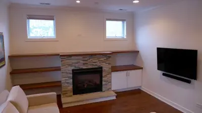 Walnut media console — Carpentry & Woodworking project by Nest Construction