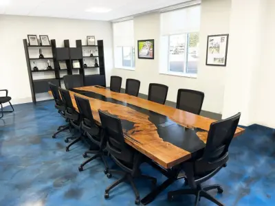 Live Edge River Conference Table with Big Leaf Maple by The Ole Wood Shack