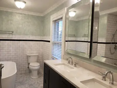 Elegant Monochrome Bathroom — Carpentry & Woodworking project by CJC Carpentry, LLC
