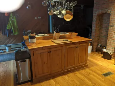 Bespoke Cherry Live Edge Kitchen Island — Carpentry & Woodworking project by The Ole Wood Shack