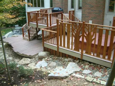 Tailored multi-tier deck featuring a hot tub — Carpentry & Woodworking project by Norwegian Wood