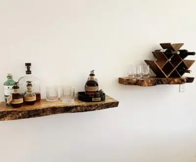 Natural Edge Shelves — Carpentry & Woodworking project by The Ole Wood Shack
