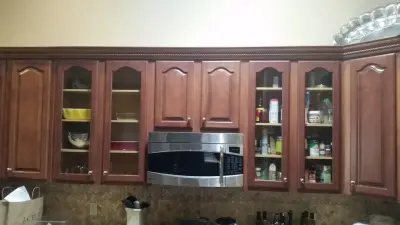 Raquel's glass door cabinets — Carpentry & Woodworking project by Wood Wise Carpentry LLC