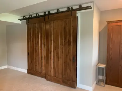 Sliding Rustic Door — Carpentry & Woodworking project by Multi Drywall & Partition, LLC