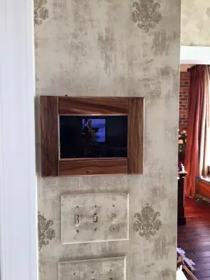 Teak iPad Wall Mount — Carpentry & Woodworking project by J.S. Williams Custom Carpentry
