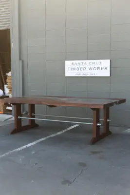 River Table with Walnut Slab — Carpentry & Woodworking project by Santa Cruz Timber Works