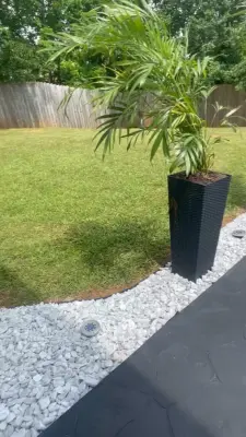 Johnnys fire pit and border - Landscape Design in Griffin, GA
