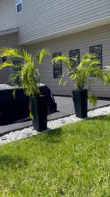 Johnnys fire pit and border - Landscape Design in Griffin, GA