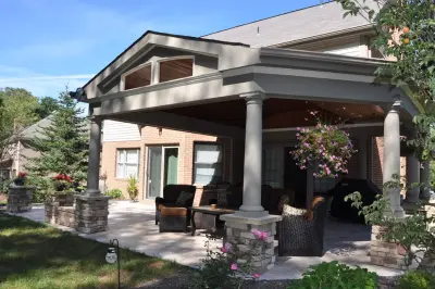 Cranberry Area Patio Roof and Landscaping in Pittsburgh by Karl Steinmetz Landscape Architect