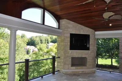 Warrendale Stone Deck, Roof, and Landscape in Pittsburgh — Landscape Design project by Karl Steinmetz Landscape Architect