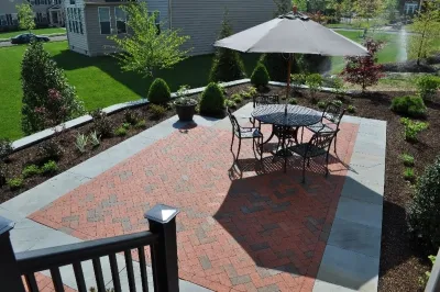 Brick and Bluestone Patio, Flagstone Paths and Landscape Paradise by Christopher A. Zeek LandscapeDesign&Construction