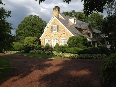 Yardley Landscape with Fieldstone walls and path by Christopher A. Zeek LandscapeDesign&Construction