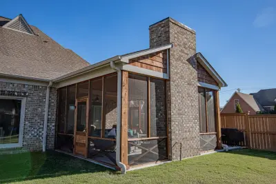 Porch with Fireplace Installation in Collierville, TN — Landscape Design project by Covenant Pool And Landscape