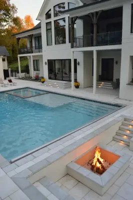 Elegant Pool and Outdoor Cooking Area — Landscape Design project by Carex Design Group