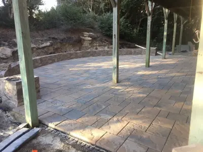 Emerald Isle, NC Techo Bloc Patio — Landscape Design project by Yardworks, Inc.