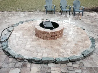 Outside Fireplace — Landscape Construction project by LanVilla Outdoor