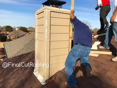 Chimney Cladding Restoration — Roofing & Gutter Services project by Final Cut Roofing And Construction, LLC