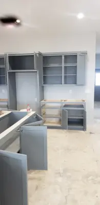 Preparation for Sanding Cabinets and Drawers by Original Roofers