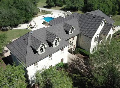 Stone-Finished Barrel Vault by Green Knight Metal Roofing