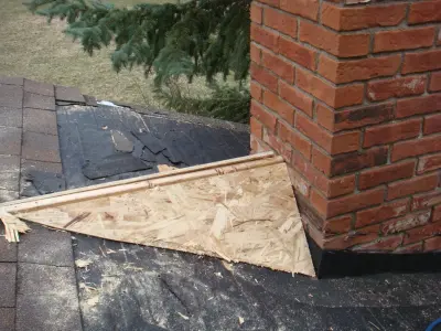 Aluminum Counterflashing for Brick Chimney Cricket — Roofing & Gutter Services project by Roof Right
