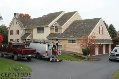 Highland Slate Shingle Roofing with Copper Details by Certainteed — Roofing & Gutter Services project by Certitude Home Improvements