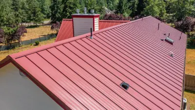 Roy, WA Colonial Red Metal Roofing by Valentine Roofing