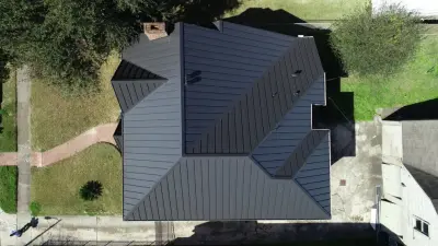 Houston Texas Matte Black Standing Seam Roofing by Houston Metal Roofing Services