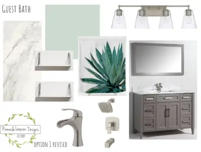 Brighton Transitional Guest Bathroom Design Contract — Design-Build Services project by Pinnacle Design & Remodeling