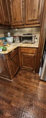 Kitchen Cabinet and Wood Floor Restoration — Design-Build Services project by Built Dfw
