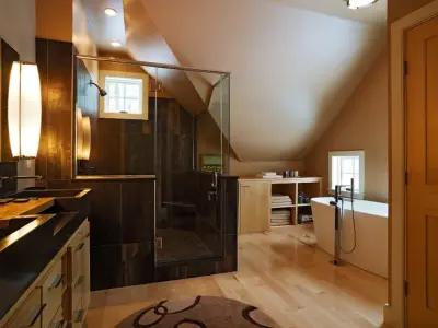 Contemporary Spa-Like Bathroom — Design-Build Services project by Peregrine Design Build