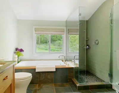 Natural Spa Bathroom — Design-Build Services project by Peregrine Design Build