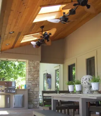 Cedar-Ceiling Outdoor Living Area — Design-Build Services project by Heartlands Building Company