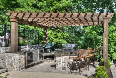 Alfresco Kitchen with Arbor — Design-Build Services project by Heartlands Building Company