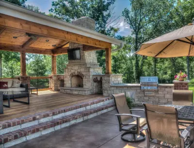 Covered Deck Outdoor Living Space — Design-Build Services project by Heartlands Building Company