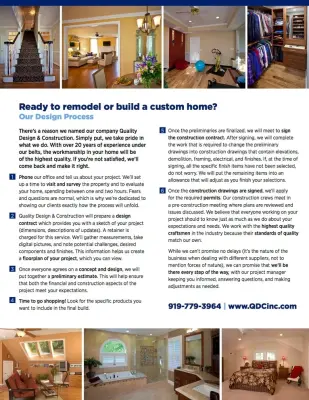 Quality Design and Construction - Additional Information — Design-Build Services project by Quality Design & Construction