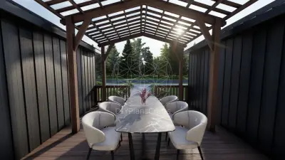Tranquil Compact Barndominium Design – 2 Bedroom, 3 Bathroom Contemporary Getaway (40' x 28') — Design-Build Services project by Penko LLC