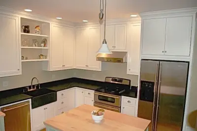Green and White Culinary Space — Design-Build Services project by Haydenville Woodworking & Design, Inc.
