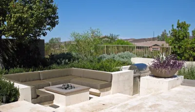 Outdoor Fire Pits, Kitchens, Patio Covebed structures — Landscape Construction project by Jeff Lee Landscaping