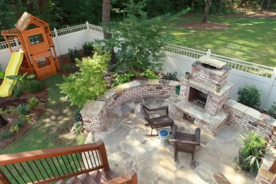 Brick & Stone Patio with Children's Garden — Landscape Design project by City Garden Company in Watkinsville