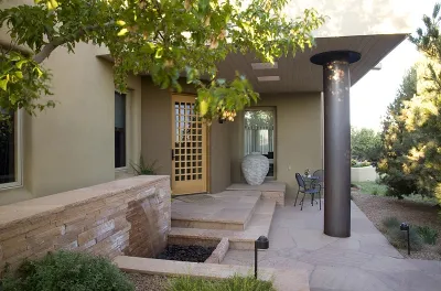 Architectural Entrance — Landscape Design project by Clemens & Associates Inc. in Santa Fe