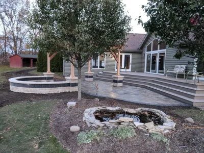 Valparaiso Pergola, Patio, and Fire Pit — Landscape Construction project by NWI Patio Pros in Valparaiso
