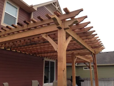 Centered Beam Pergola — Landscape Construction project by Outrigger Landscaping