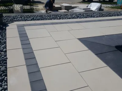 Contemporary pool project by Radik Landscape Construction INC