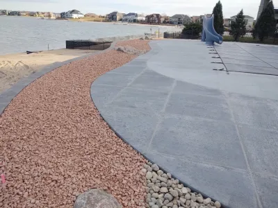 Lakehouse pool project — Landscape Construction project by Radik Landscape Construction INC