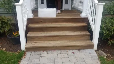 Driveway and Front Porch Renovation — Landscape Construction project by The Landscape Design Center in Annapolis