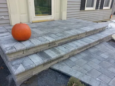 Front Stoop Renovation — Landscape Construction project by The Landscape Design Center