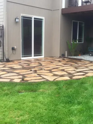 Stone Patios — Landscape Construction project by Titan LLC.