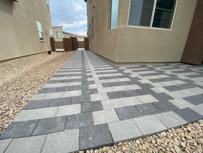 Porcelain Installation — Landscape Construction project by Us Turf in Las Vegas