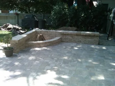 underwood patio and firepit — Landscape Construction project by Scott Designs - Hardscapes And Water Features