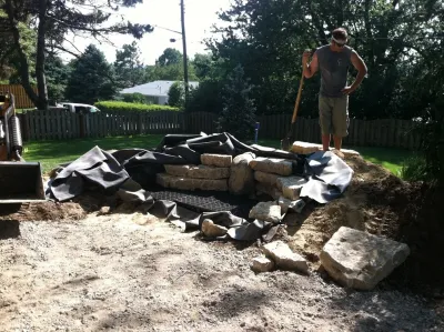 smith Patio and pondless waterfall — Landscape Construction project by Scott Designs - Hardscapes And Water Features